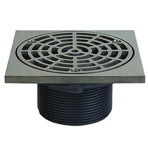 Main product image of 3" MIP ABS On-Grade Adjustable Square Floor Drain w/ Stainless Steel Strainer