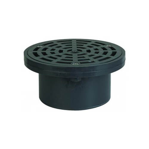 Main product image of 3" x 4" PVC On-Grade Schedule 40 Non-Adjustable Floor Drain w/ ABS Strainer (Hub)