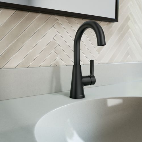 Main product image of Mikah One-handle High Arc Bathroom Faucet (Matte Black), 84310BL