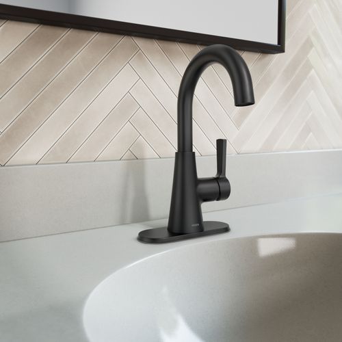 Main product image of Mikah One-handle High Arc Bathroom Faucet (Matte Black), 84310BL