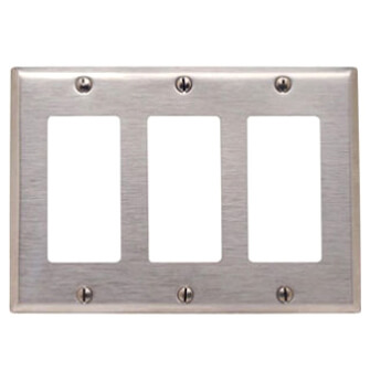 Main product image of 3-Gang Electrical Wall Plate, Decora (302 Stainless Steel)