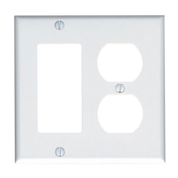Main product image of 2-Gang Electrical Wall Plate, Combo, Duplex/Decora (Stainless Steel)
