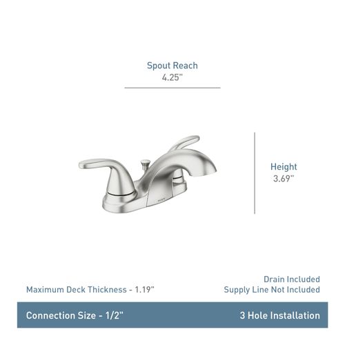 Main product image of Adler Chrome 2 Handle Centerset Bathroom Faucet, 84603 (Chrome)