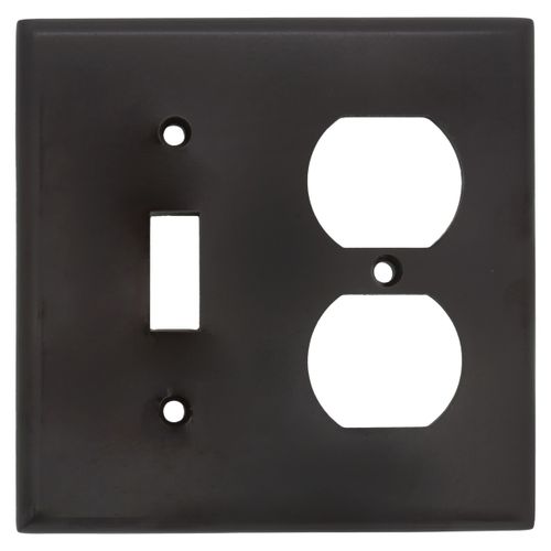 Main product image of 2-Gang Electrical Wall Plate, Toggle Switch & Duplex (Brown)