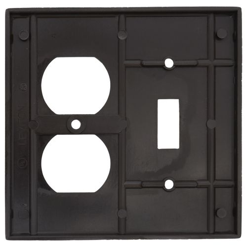 Main product image of 2-Gang Electrical Wall Plate, Toggle Switch & Duplex (Brown)