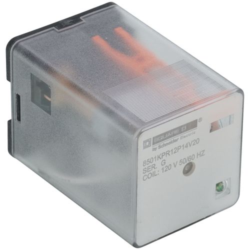 Main product image of Plug In 8 Pin Relay, DPDT, Cylindrical Terminals, Pilot Light (120V)