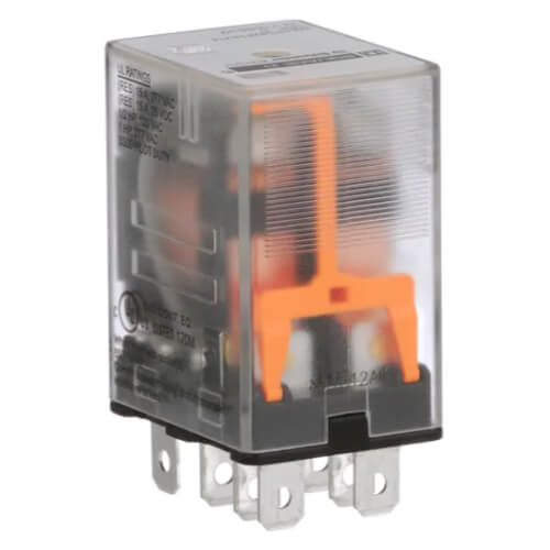 Miniature Plug In Relay, 15A, 2 poles, Pilot Light (24V)