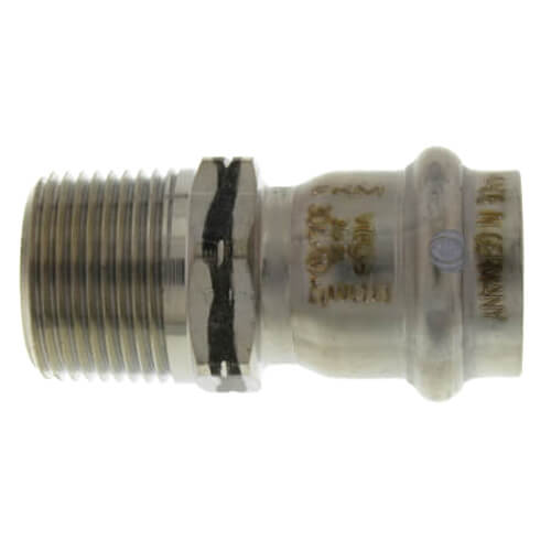 3/4" x 1/2" ProPress 304 Stainless Male Adapter w/ FKM Seal (P x MNPT)
