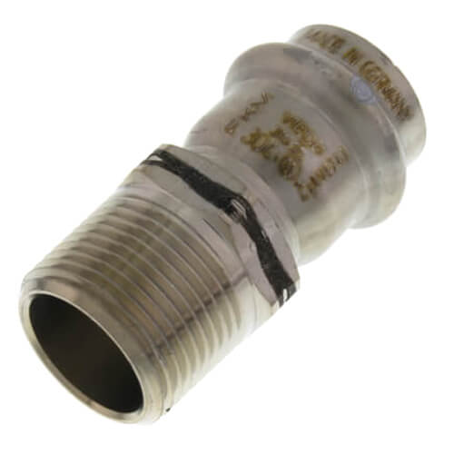 3/4" x 1/2" ProPress 304 Stainless Male Adapter w/ FKM Seal (P x MNPT)