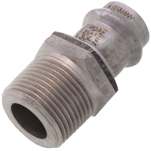 3/4" x 1" ProPress 304 Stainless Male Adapter w/ FKM Seal (P x MNPT)