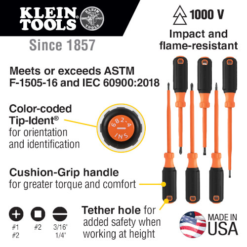 Main product image of 6 Piece 1000V Insulated Screwdriver Set