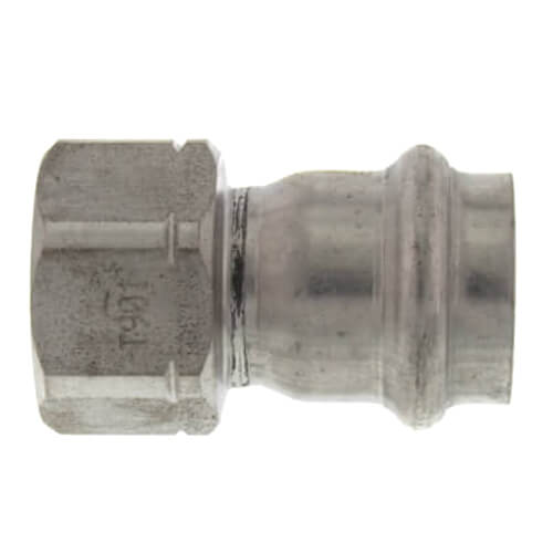 3/4" x 1/2" ProPress 304 Stainless Female Adapter w/ FKM Seal (P x FNPT)
