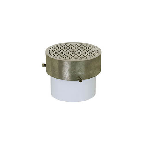 Main product image of 6" Solvent Weld On-Grade Adjustable Cleanout, PVC, Nickel Bronze