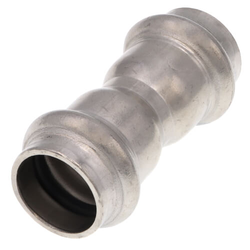 1/2" ProPress 304 Stainless Coupling w/ FKM Seal - w/ Stop (P x P)