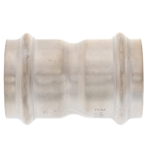Main product image of 1-1/4" ProPress 304 Stainless Coupling w/ FKM Seal - w/ Stop (P x P)
