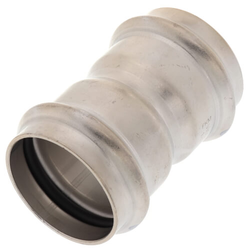 Main product image of 1-1/4" ProPress 304 Stainless Coupling w/ FKM Seal - w/ Stop (P x P)