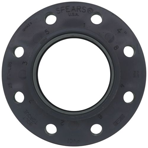Main product image of 4" PVC Sch. 80 Van Stone Flange Ring (Socket x PN10/16 Drilling)