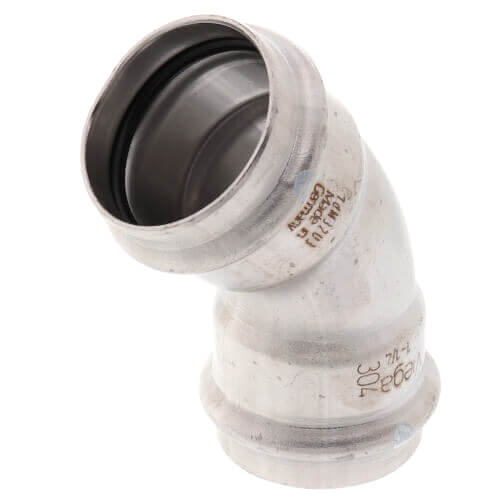 Main product image of 2-1/2" ProPress 304 Stainless XL-S 45° Elbow w/ FKM Seal (P x P)