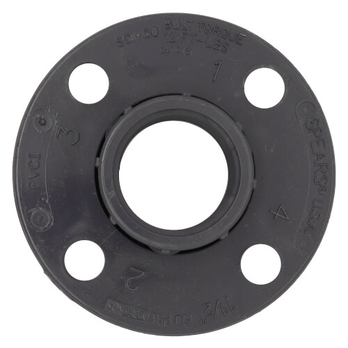 Main product image of 1-1/2" PVC Schedule 80 Van Stone Flange w/ PVC Ring (FIPT)