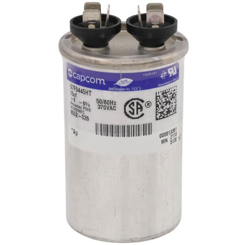 Main product image of Round Run Capacitor (15MFD, 370V), 8552-026BX