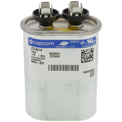 Main product image of 15MFD 370v Oval Run Cap, 8552-091BX