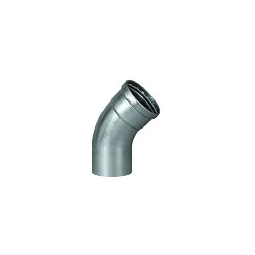 Main product image of 4" ProPress 304 Stainless XL 45-Degree Elbow w/ FKM Seal (P x CTS)
