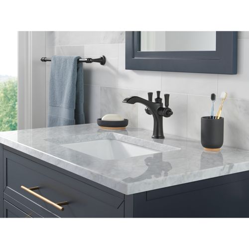 Main product image of Dorval Two Handle Single Hole Monoblock Bathroom Faucet, 1.2 GPM (Matte Black), 856-BL-DST