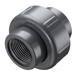 Main product image of 1/4" PVC Schedule 80 FKM Union 2000 (FPT x FPT)