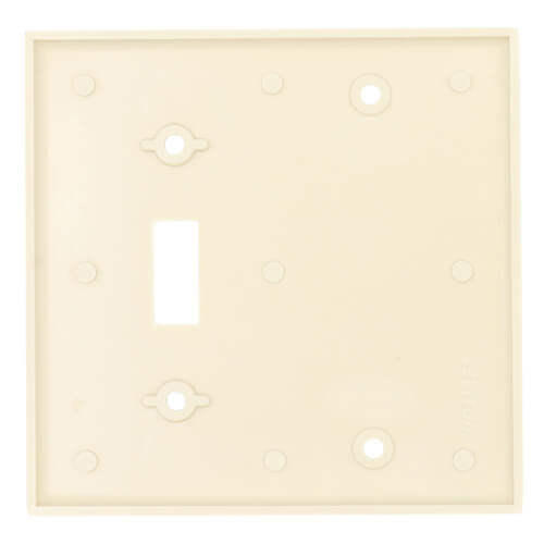 Main product image of 2-Gang Electrical Wall Plate Combo, 1 Blank & 1 Toggle Switch, Box Mount (Ivory)