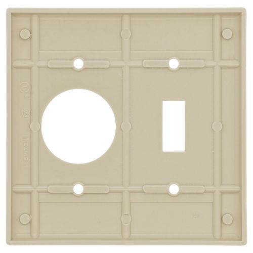 Main product image of 2-Gang Electrical Wall Plate Combo, 1 Toggle & 1 Single 1.406" Hole, Device Mount (Ivory)