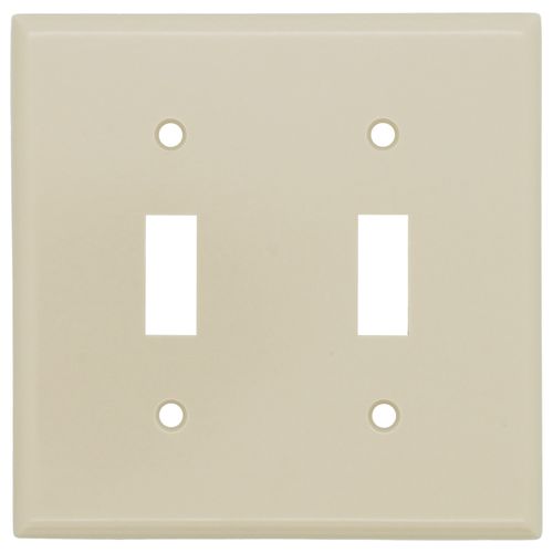Main product image of 2-Gang Electrical Wall Plate, Toggle Switch (Ivory)