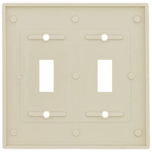 Main product image of 2-Gang Electrical Wall Plate, Toggle Switch (Ivory)