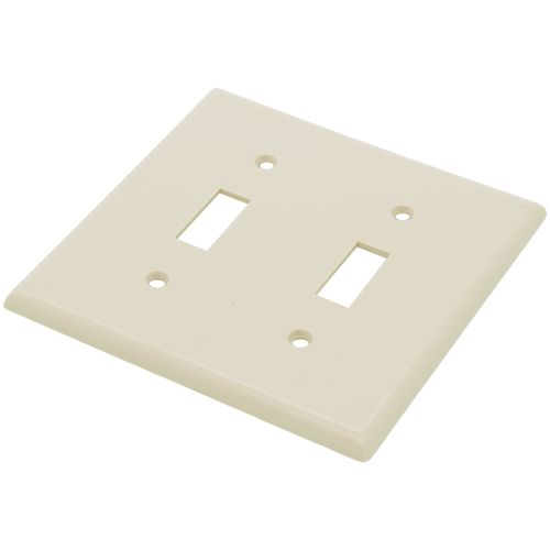 Main product image of 2-Gang Electrical Wall Plate, Toggle Switch (Ivory)