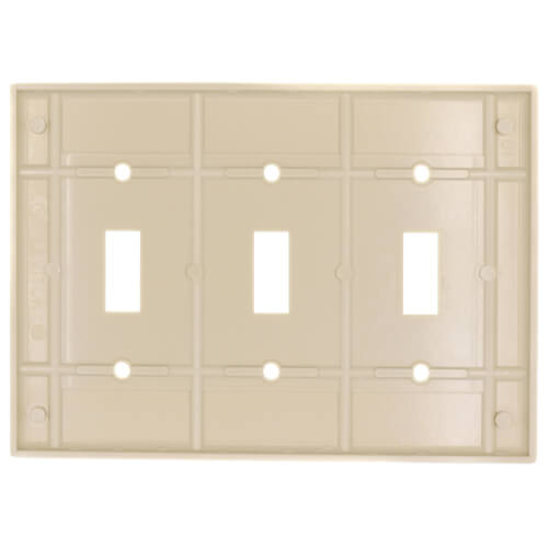 Main product image of 3-Gang Electrical Wall Plate, Toggle Switch (Ivory)