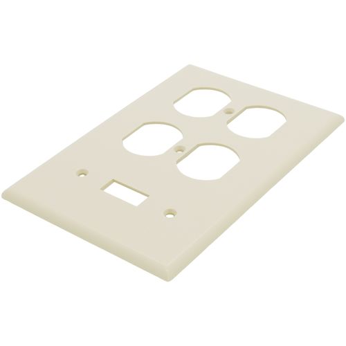 Main product image of 3-Gang Electrical Wall Plate, 2 Duplex & 1 Toggle Switch (Ivory)