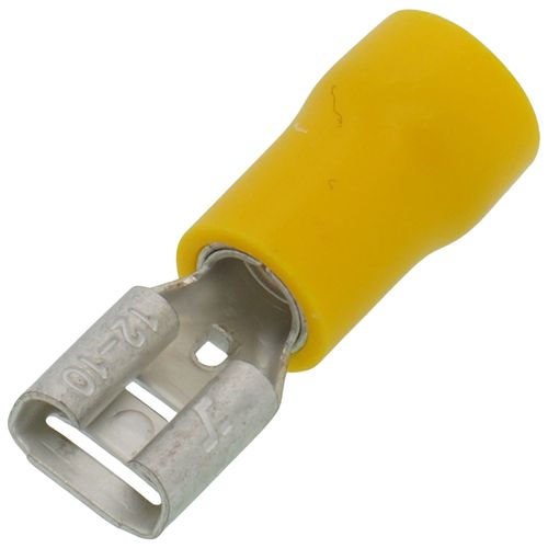 Main product image of Insulated Female Slip-On Solderless Terminal, 12-10 AWG, Tab Size .250 (15 Pack)