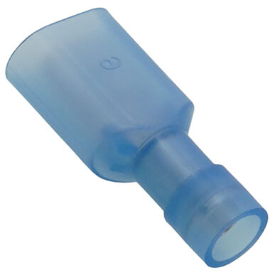 Main product image of Fully Insulated Male Slip-On Solderless Terminal, 16-14 AWG, Tab Size .250 (12 Pack)