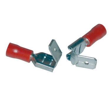 Fully Insulated Female Slip-On Solderless Terminal, 16-14 AWG, Flag Size .250 (7 Pack)