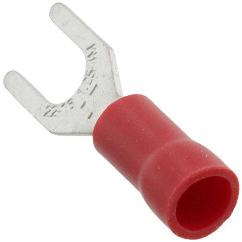Main product image of Insulated Spade Solderless Terminal, 22-18 AWG, Stud #8 (100 Pack)