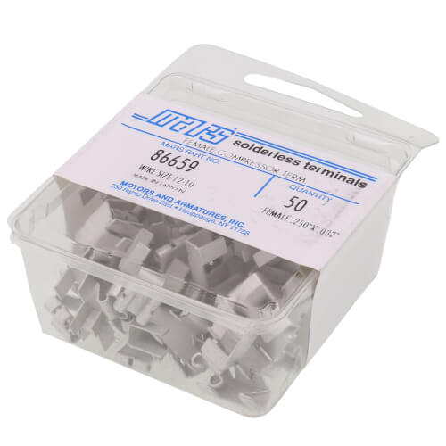 Main product image of Non-Insulated Compressor Terminal, 12-8 AWG, Tab Size .250 (50 Pack)