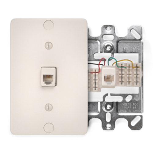 Main product image of Telephone Wall Phone Jack, 6p4c, Quick Connect (Light Almond)