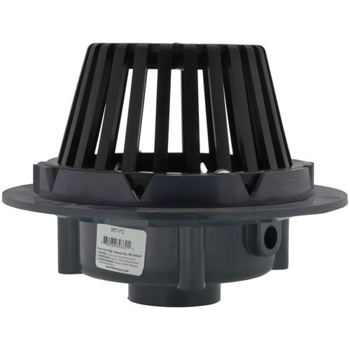 Main product image of 2" PVC Schedule 40 Hub Solvent Weld Roof Drain w/ Polypro Dome Strainer