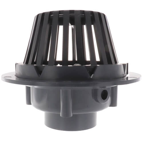 Main product image of 3" PVC Schedule 40 Hub Solvent Weld Roof Drain w/ Polypro Dome Strainer
