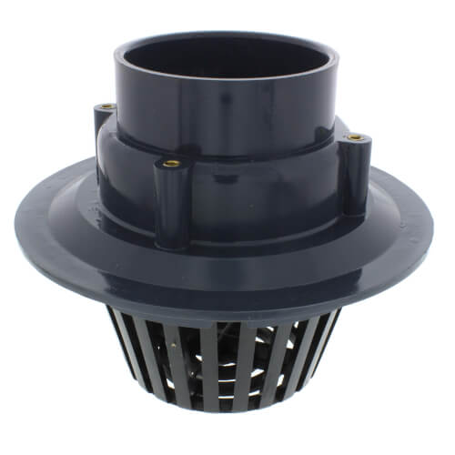 Main product image of 4" PVC Schedule 40 Hub Solvent Weld Roof Drain w/ Polypro Dome Strainer