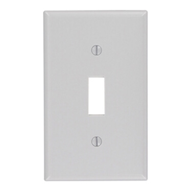 Main product image of 1-Gang Electrical Wall Plate, Toggle Switch (Grey)