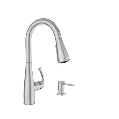Main product image of Essie Spot Resist Stainless 1 Handle High Arc Pulldown Kitchen Faucet, 87014SRS