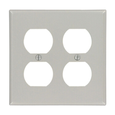Main product image of 2-Gang Electrical Wall Plate, Duplex Receptacle (Grey)