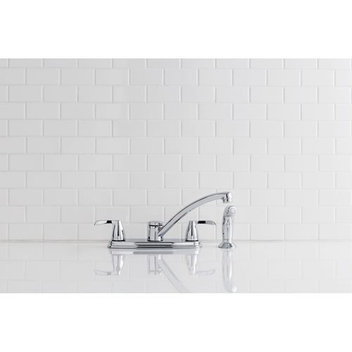 Main product image of Adler 2 Handle Low Arc Kitchen Faucet, Knob Or Lever Handles, 87046 (Chrome)