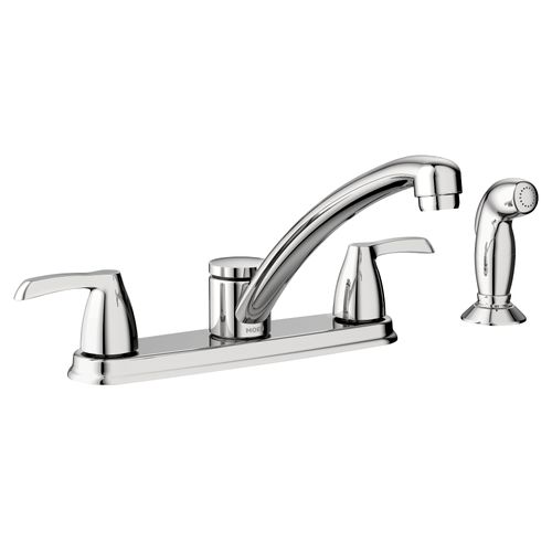 Main product image of Adler 2 Handle Low Arc Kitchen Faucet, Knob Or Lever Handles, 87046 (Chrome)