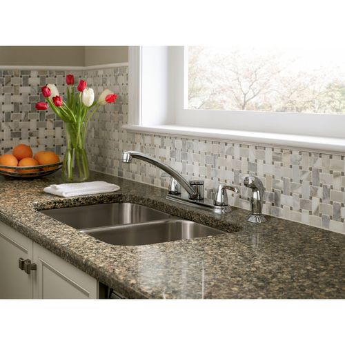 Main product image of Adler 2 Handle Low Arc Kitchen Faucet, Knob Or Lever Handles, 87046 (Chrome)